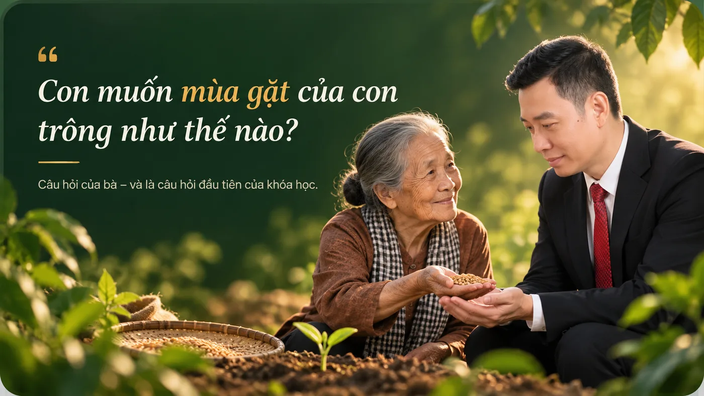 Hình minh họa câu chuyện nắm hạt giống của bà